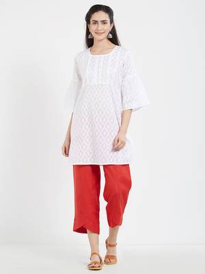 White plain cotton kurta 1