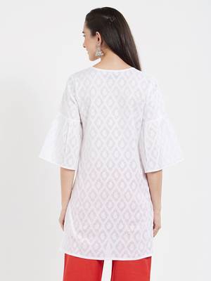 White plain cotton kurta 2