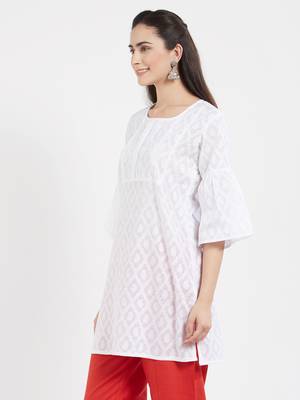 White plain cotton kurta 3