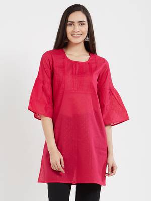 Purple plain cotton kurta 1