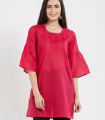 Purple plain cotton kurta