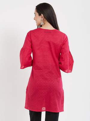 Purple plain cotton kurta 2