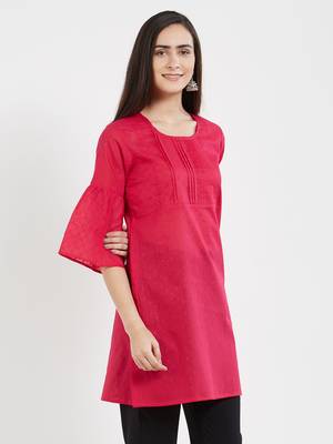 Purple plain cotton kurta 3