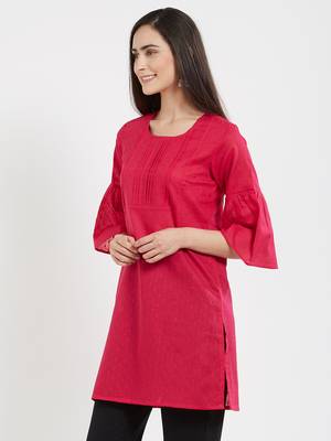 Purple plain cotton kurta 4