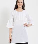 White plain cotton kurta