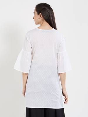 White plain cotton kurta 2