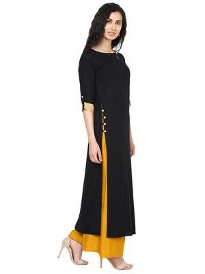 Black plain rayon kurti 2