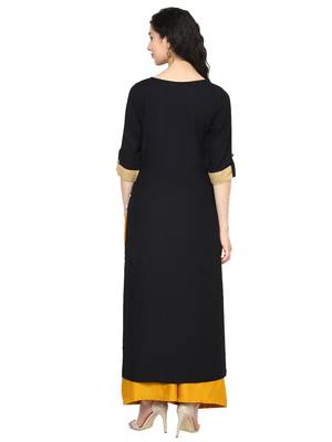 Black plain rayon kurti 4