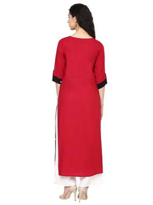 Maroon plain rayon kurti 4