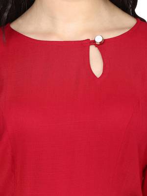 Maroon plain rayon kurti 5