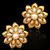 Traditional South Indian Bollywood Jewelry Gold Finish Pearl Polki Stud Earrings