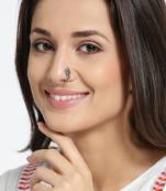 Infuzze Oxidised Silver & Antique Gold-Toned Clip-On Nosepin