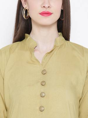 beige plain rayon kurti 5