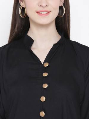 Black plain rayon kurti 5