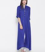 Blue plain rayon kurti