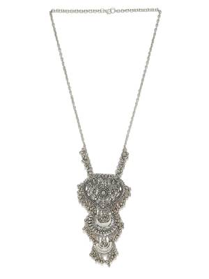 Infuzze Oxidised  Toned Alloy Necklace 2