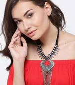 Infuzze Oxidised  Toned Alloy Necklace