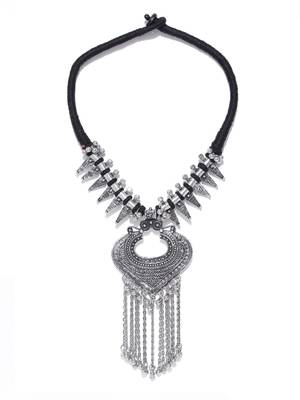 Infuzze Oxidised  Toned Alloy Necklace 2