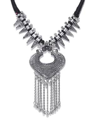 Infuzze Oxidised  Toned Alloy Necklace 3