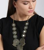 Infuzze Oxidised Gold Toned Necklace Alloy Necklace