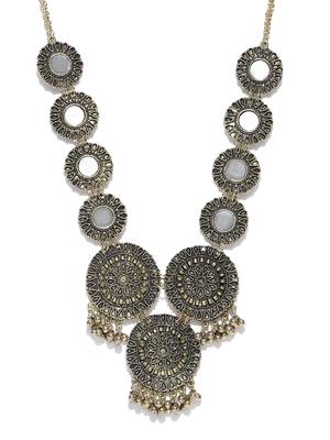 Infuzze Oxidised Gold Toned Necklace Alloy Necklace 3