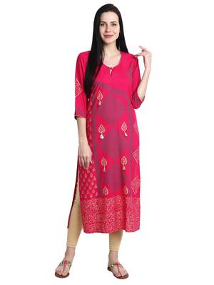 Multicolor printed viscose rayon kurti 1