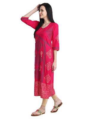 Multicolor printed viscose rayon kurti 2