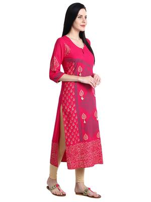 Multicolor printed viscose rayon kurti 3