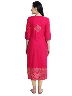 Multicolor printed viscose rayon kurti 4