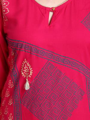 Multicolor printed viscose rayon kurti 5