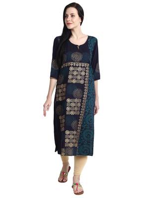 Multicolor printed viscose rayon kurti 2