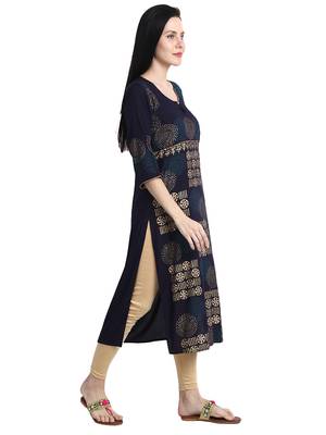 Multicolor printed viscose rayon kurti 4