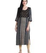 Grey printed viscose rayon kurti
