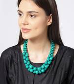 Infuzze Green Beaded Tribal Necklace