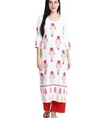 Cream printed viscose rayon kurti