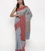 CLASSICATE from the house of The Chennai Silks Women's Grey Chanderi Saree With Blouse Piece