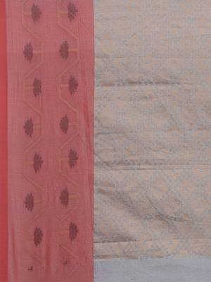 CLASSICATE from the house of The Chennai Silks Women's Grey Chanderi Saree With Blouse Piece 2