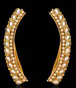 Ethnic Indian Bollywood Jewelry Gold Finish Ear Cuff Wrap Clip on Earrings