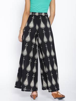Trendy Leaf Printed Cotton Pallazo 2