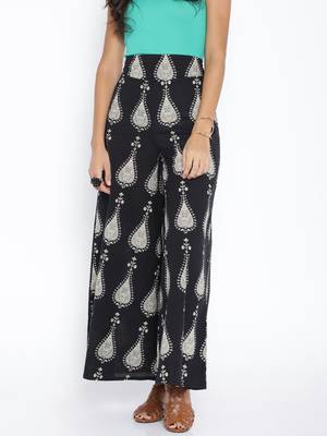 Trendy Leaf Printed Cotton Pallazo 4
