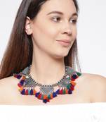 Infuzze Multicoloured Tasselled Necklace
