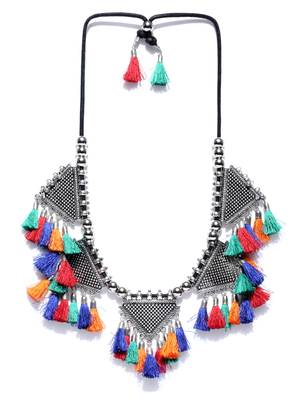 Infuzze Multicoloured Tasselled Necklace 2