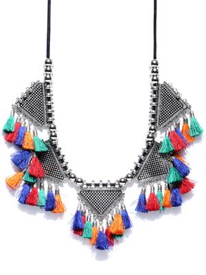 Infuzze Multicoloured Tasselled Necklace 3