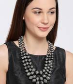 Infuzze Silver-Toned Metal Layered Necklace