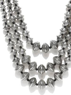 Infuzze Silver-Toned Metal Layered Necklace 2