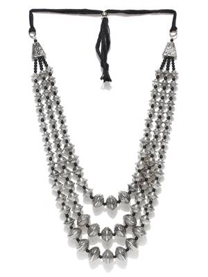 Infuzze Silver-Toned Metal Layered Necklace 3