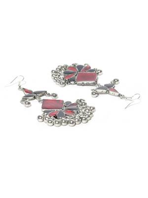 Infuzze Red & Black Teardrop Shaped Enamelled Drop Earrings 3