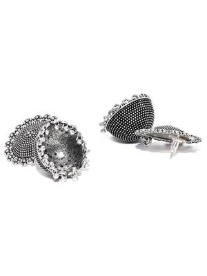 Infuzze Oxidised Silver-Plated Dome Shaped Jhumkas 3