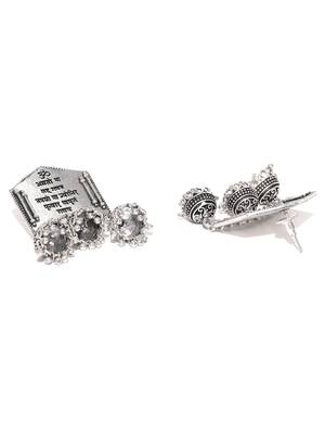 Infuzze Oxidised Silver-Plated German Silver Classic Drop Earrings 3