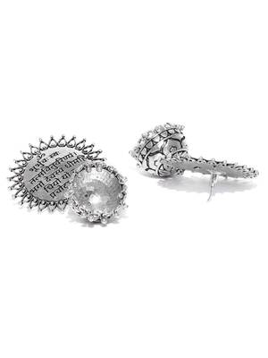 Infuzze Oxidised Silver-Plated Dome Shaped Jhumkas 3